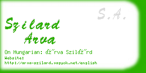 szilard arva business card